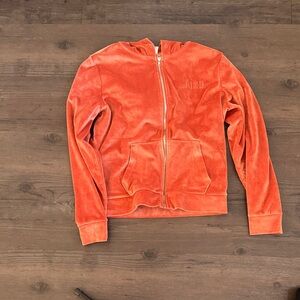 Victoria's Secret Orange/pink crushed velvet Jacket/ hoodie